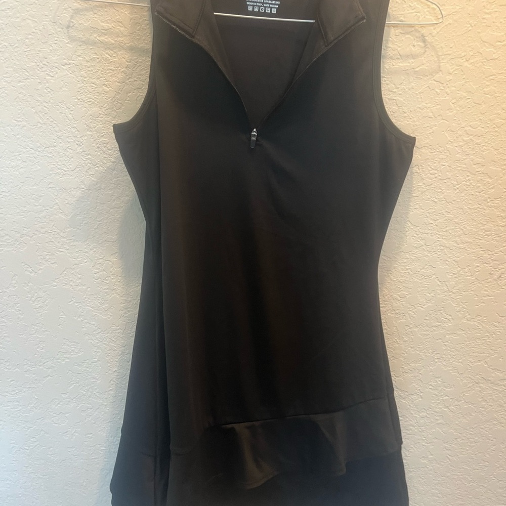 Women’s Black Sleeveless Zip Dress